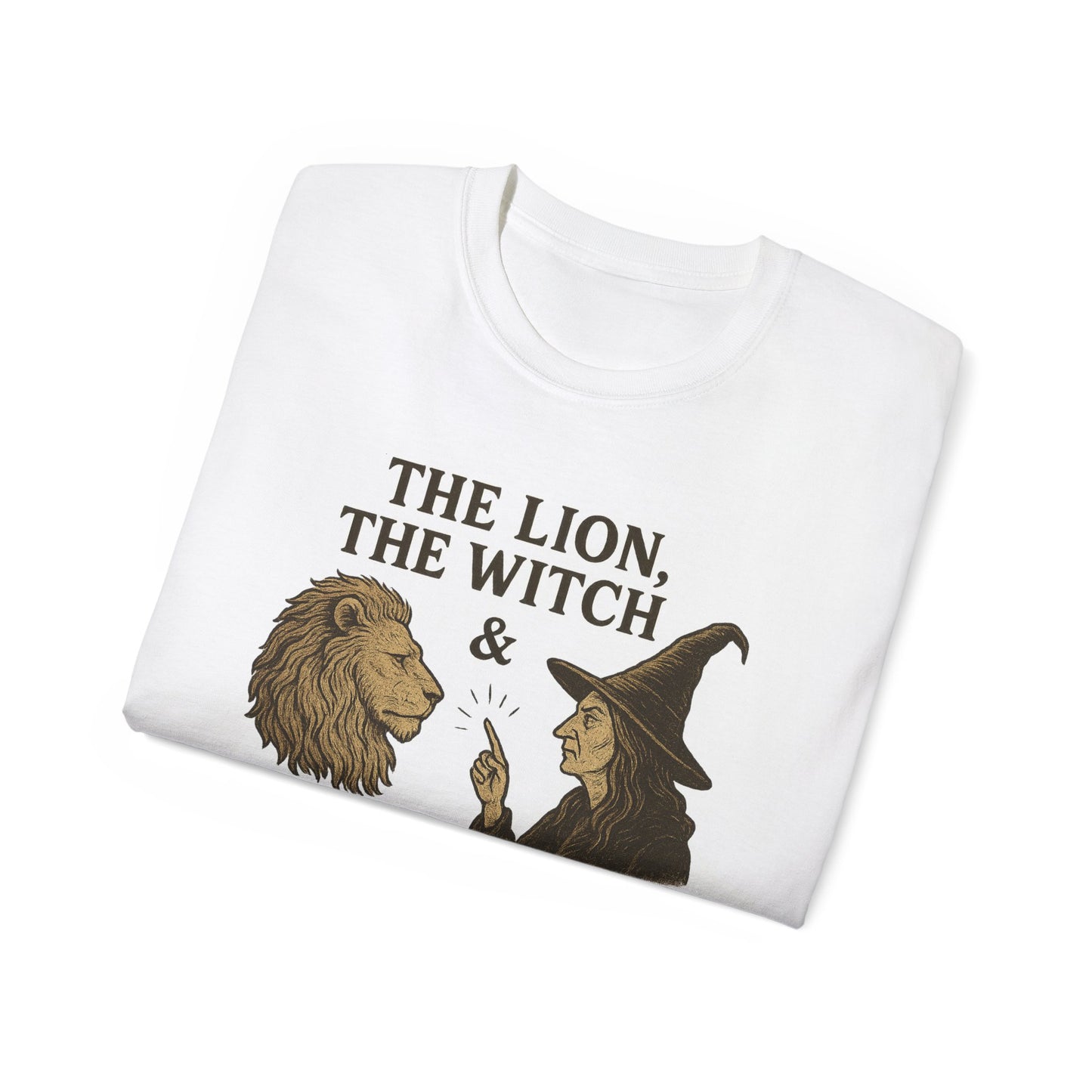 The Lion, the witch & the Audacity Tee, Unisex Cotton T-Shirt for Readers, Book Lovers Gift, Nerdy Humor Shirt, Unique Conversation Starter