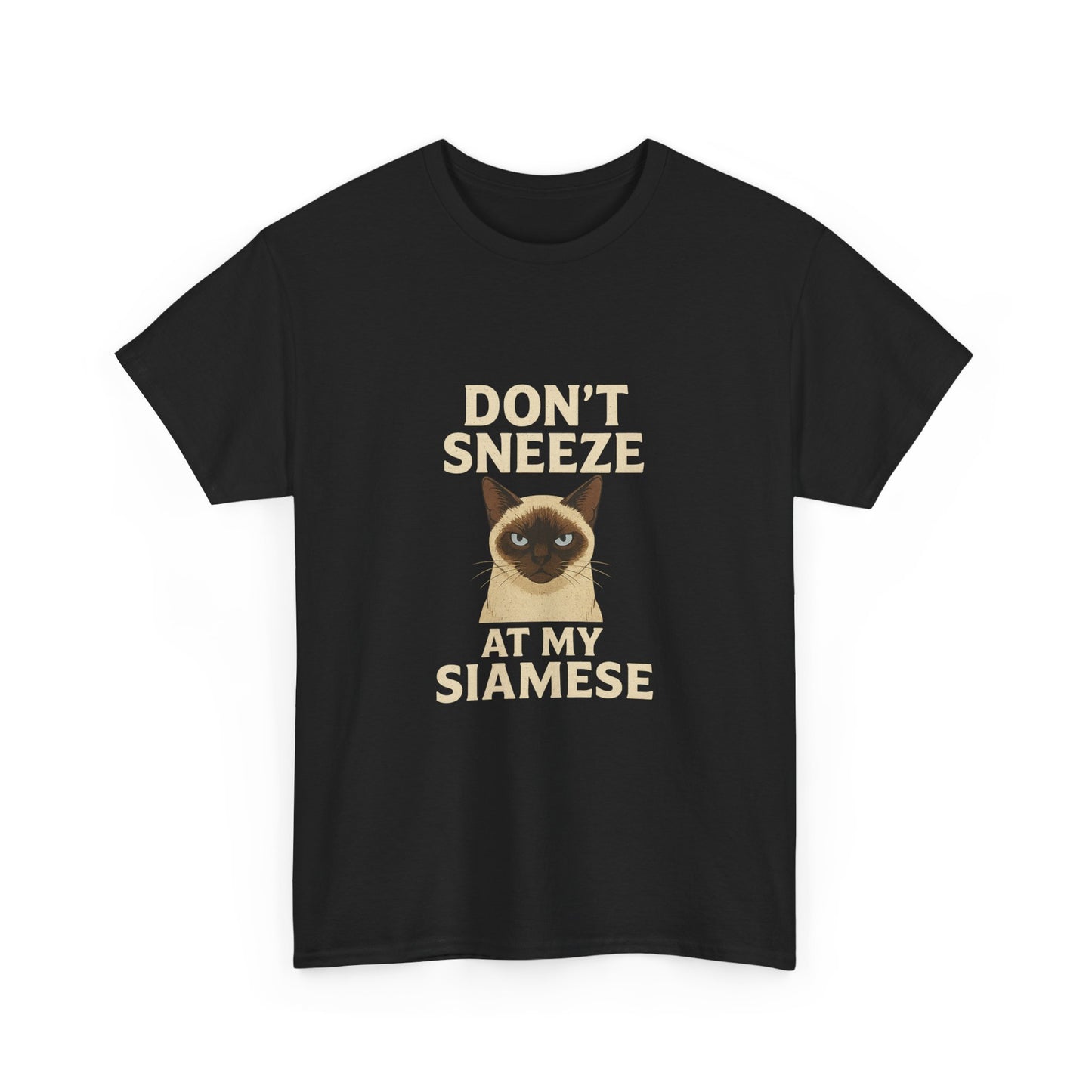 Sassy Cat Lover Tee, Don't Sneeze at My Siamese Shirt, Funny Cat T-Shirt, Unisex Cotton Top, Pet Owner Gift, Animal Lover Apparel