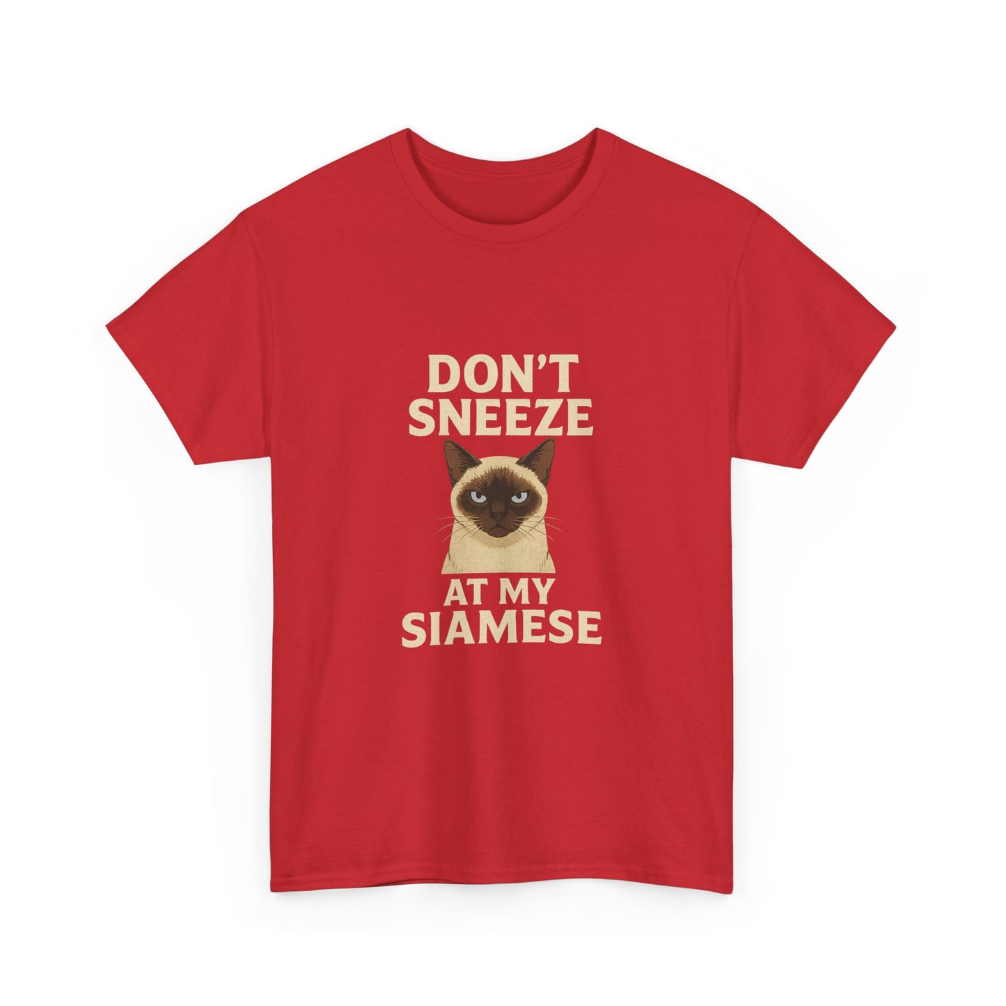 Sassy Cat Lover Tee, Don't Sneeze at My Siamese Shirt, Funny Cat T-Shirt, Unisex Cotton Top, Pet Owner Gift, Animal Lover Apparel