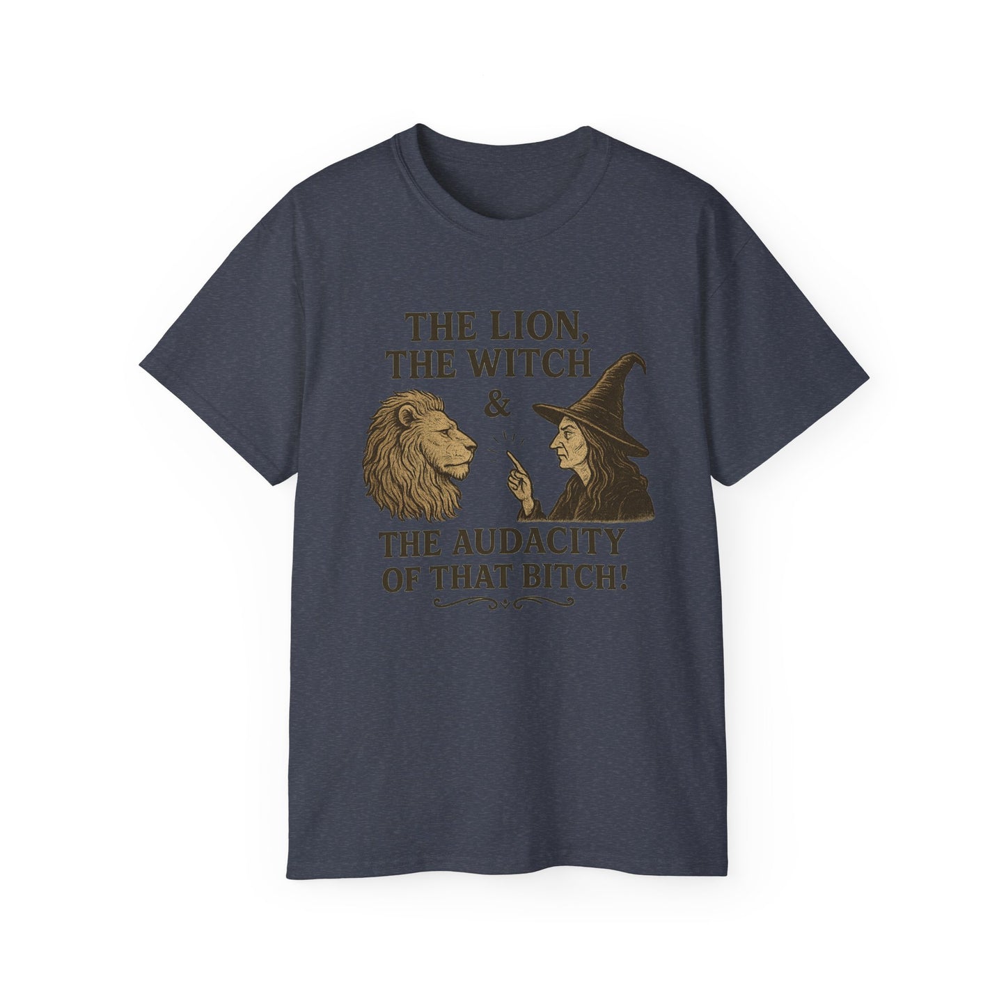 The Lion, the witch & the Audacity Tee, Unisex Cotton T-Shirt for Readers, Book Lovers Gift, Nerdy Humor Shirt, Unique Conversation Starter