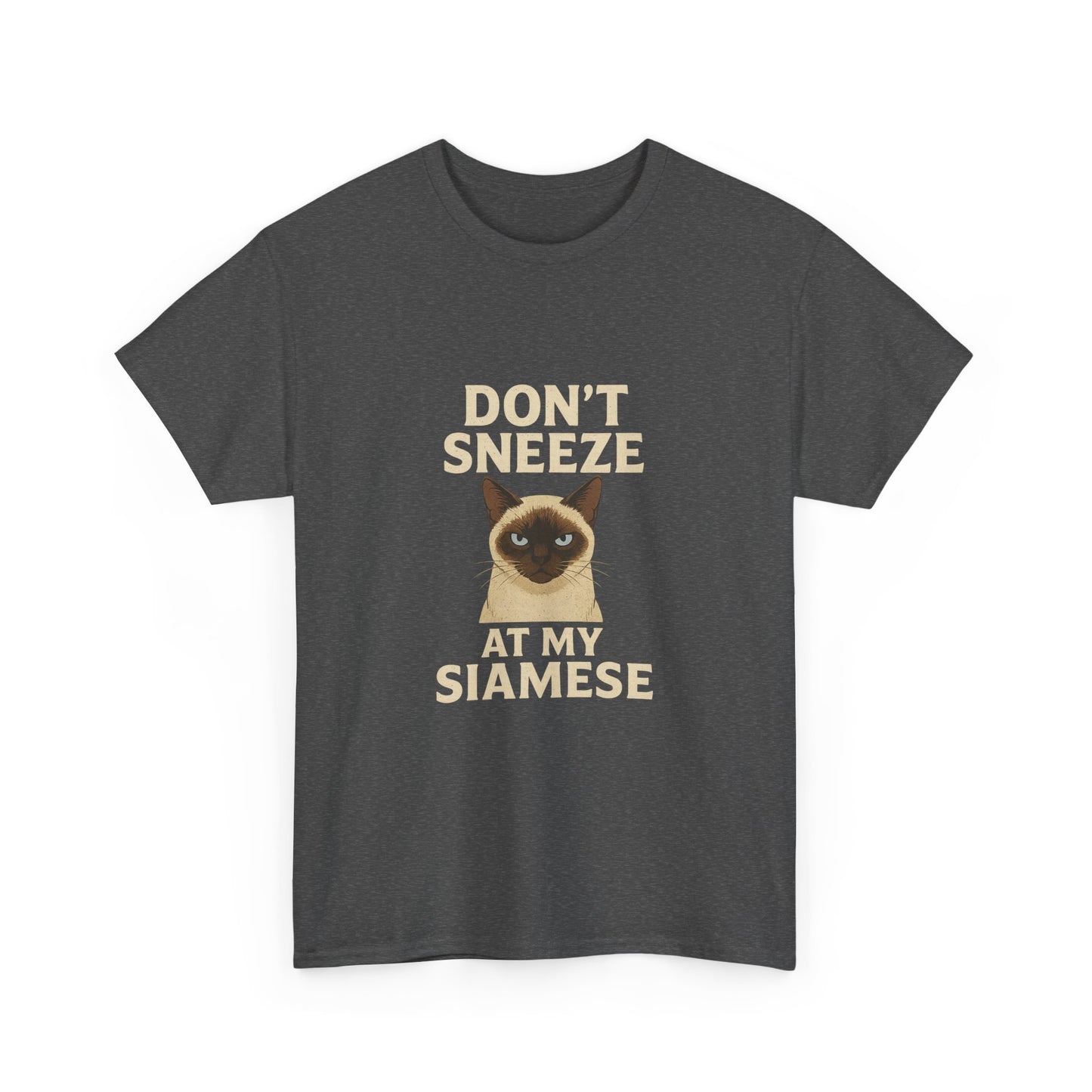 Sassy Cat Lover Tee, Don't Sneeze at My Siamese Shirt, Funny Cat T-Shirt, Unisex Cotton Top, Pet Owner Gift, Animal Lover Apparel