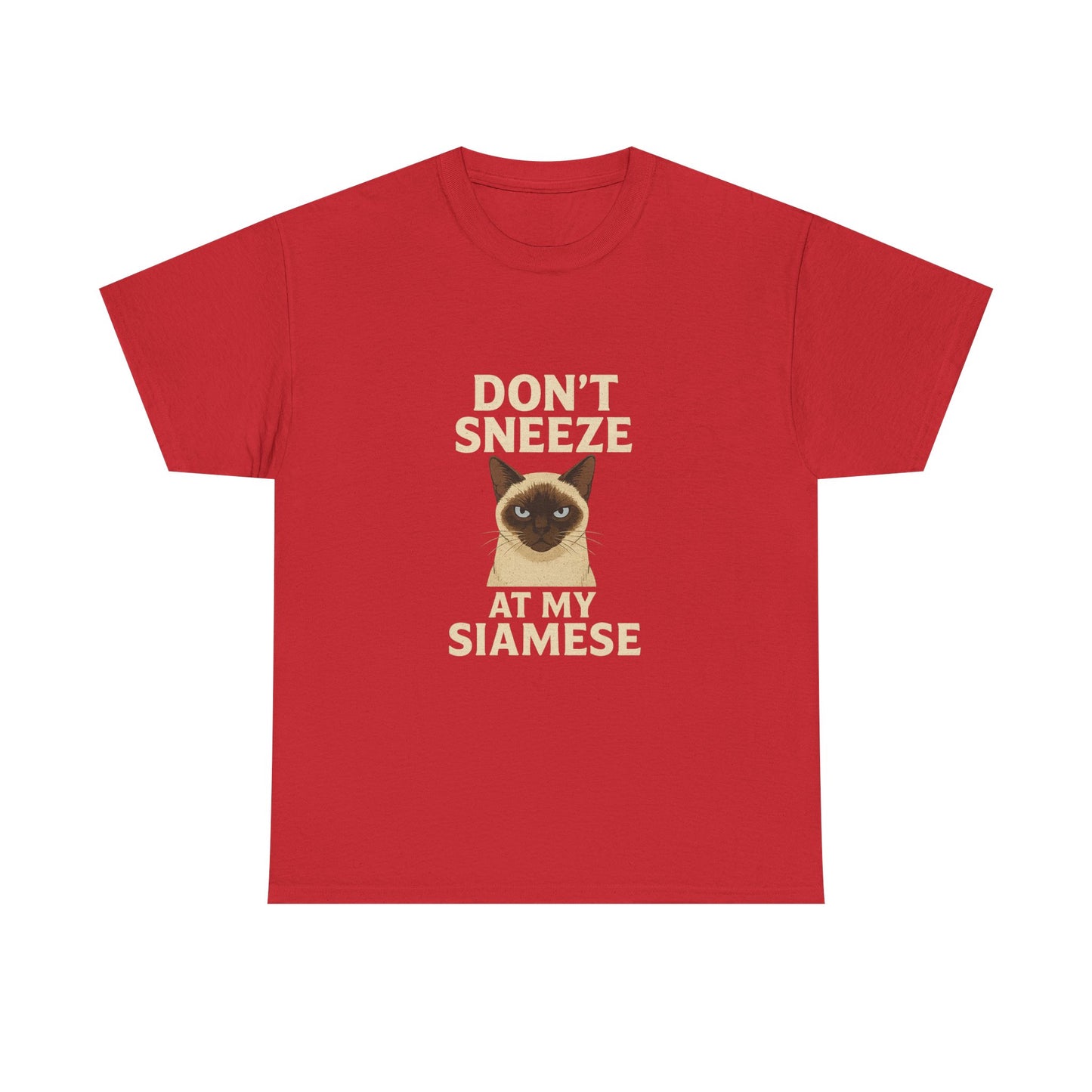 Sassy Cat Lover Tee, Don't Sneeze at My Siamese Shirt, Funny Cat T-Shirt, Unisex Cotton Top, Pet Owner Gift, Animal Lover Apparel