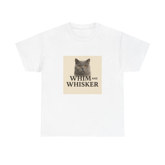 Whim and Whisker Cat Tee, Funny Cat T-Shirt, Pet Lover Gift, Unisex Cotton Tee, Cat Mom Shirt, Birthday Gift for Cat Owners