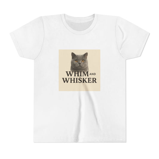Whim and Whisker Youth Tee, Cute Cat Shirt, Gift for Cat Lovers, Kids Cat Tee, Birthday, Youth Apparel