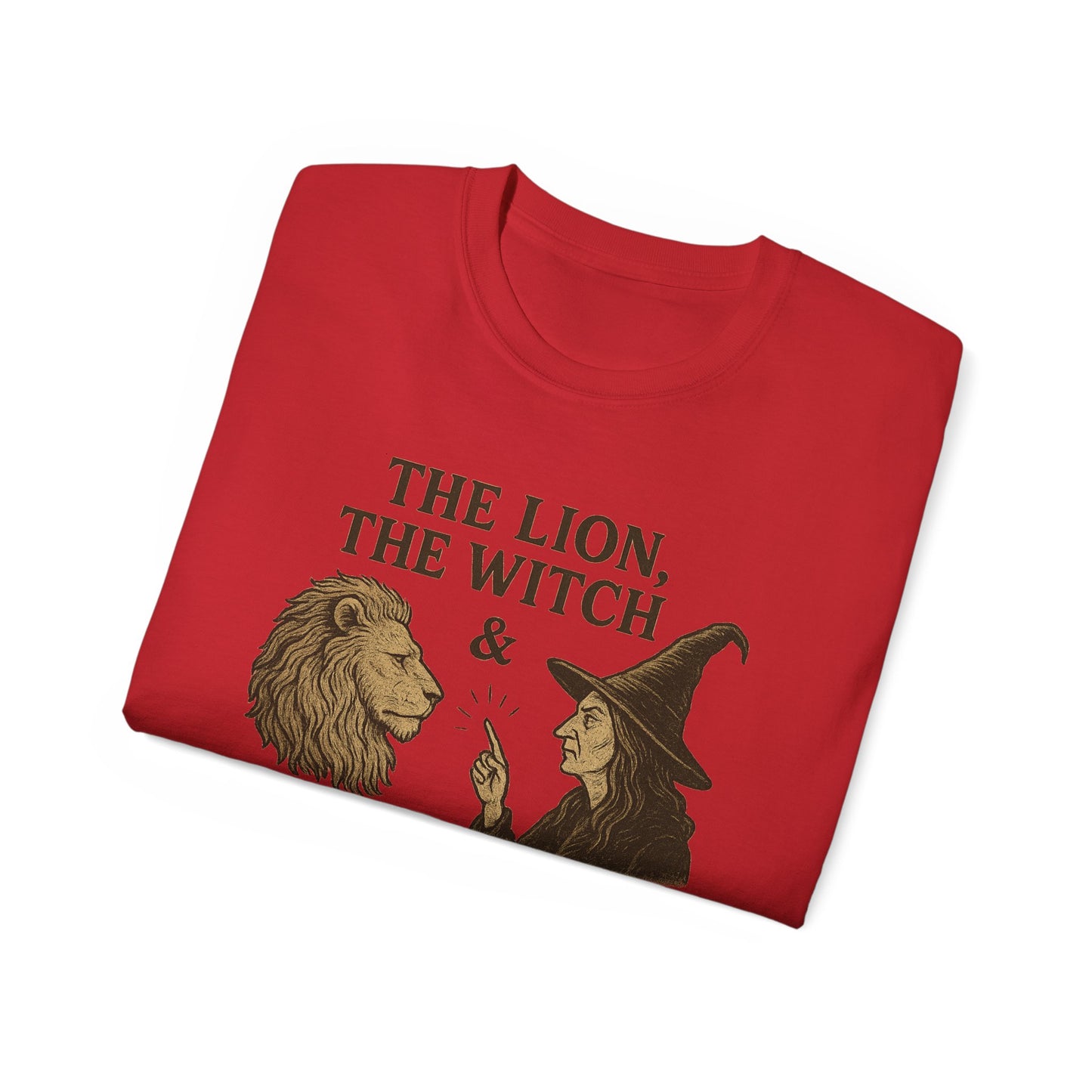 The Lion, the witch & the Audacity Tee, Unisex Cotton T-Shirt for Readers, Book Lovers Gift, Nerdy Humor Shirt, Unique Conversation Starter