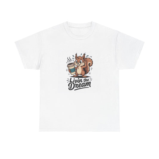 Unisex Heavy Cotton Tee, Casual Squirrel Tee, Living the Dream Shirt, Fun Graphic T-Shirt, Perfect Gift for Coffee Lovers, Quirky [...]