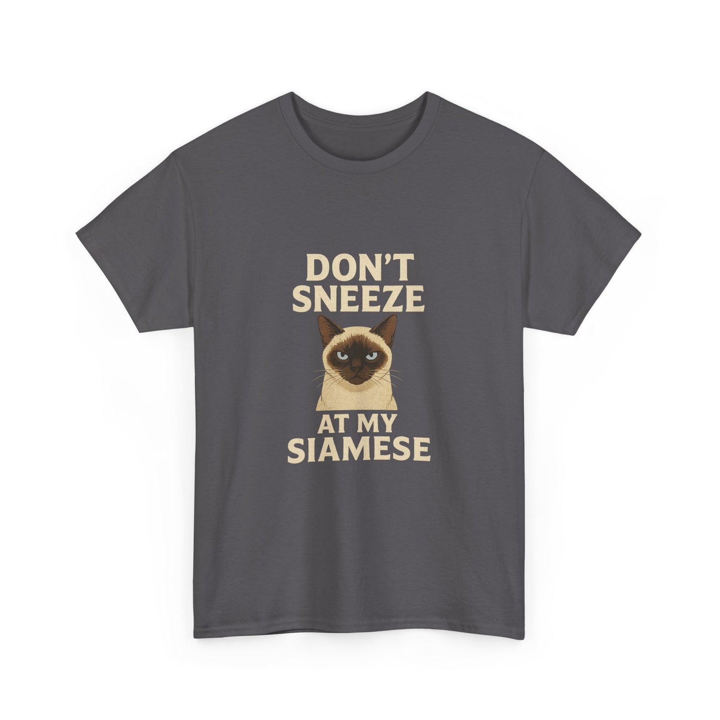 Sassy Cat Lover Tee, Don't Sneeze at My Siamese Shirt, Funny Cat T-Shirt, Unisex Cotton Top, Pet Owner Gift, Animal Lover Apparel