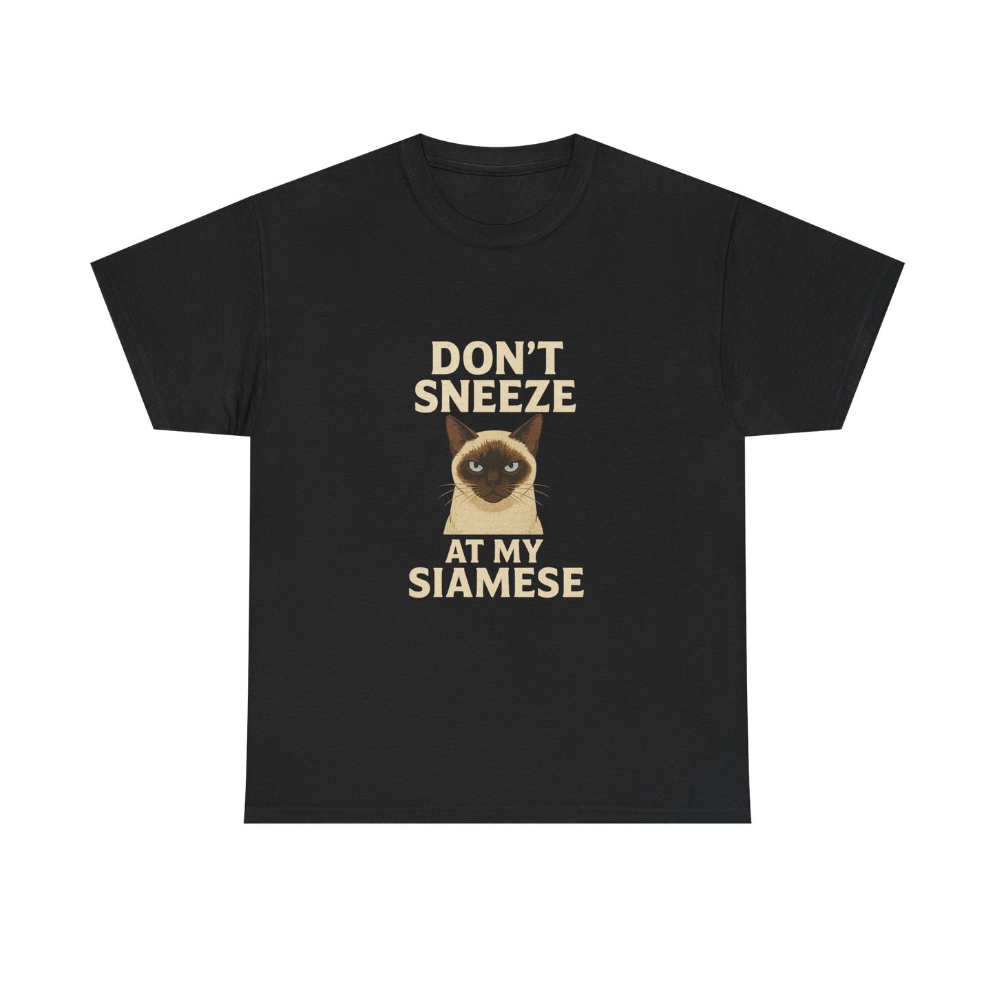 Sassy Cat Lover Tee, Don't Sneeze at My Siamese Shirt, Funny Cat T-Shirt, Unisex Cotton Top, Pet Owner Gift, Animal Lover Apparel