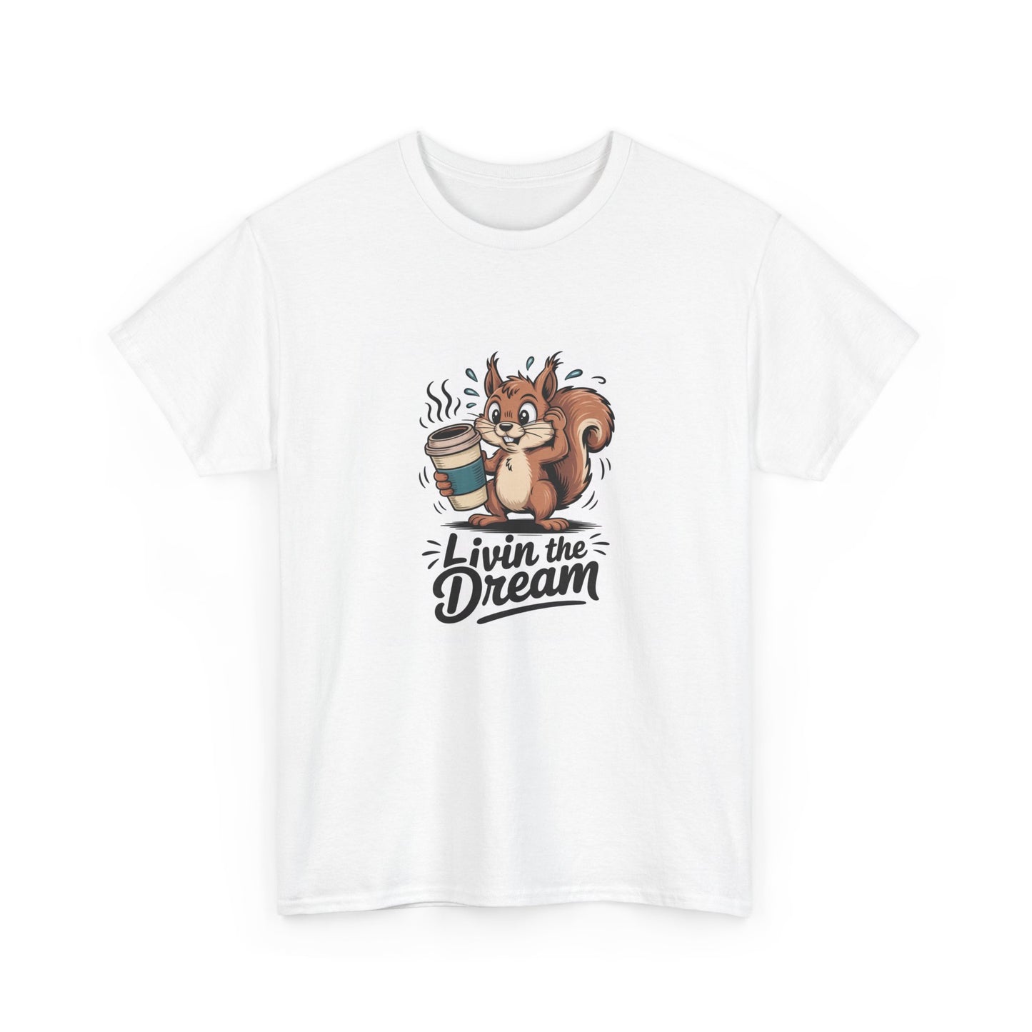 Unisex Heavy Cotton Tee, Casual Squirrel Tee, Living the Dream Shirt, Fun Graphic T-Shirt, Perfect Gift for Coffee Lovers, Quirky [...]