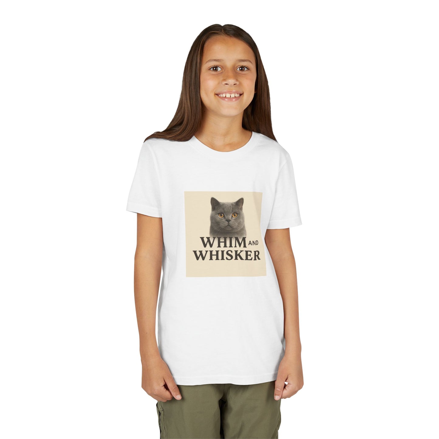 Whim and Whisker Youth Tee, Cute Cat Shirt, Gift for Cat Lovers, Kids Cat Tee, Birthday, Youth Apparel